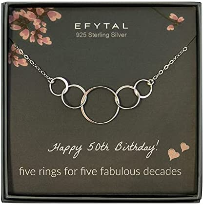 50th Six Circle Silver Necklace