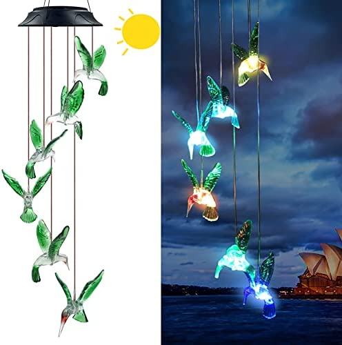 Grandma Hummingbird Solar Chimes